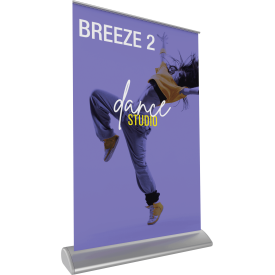 Breeze-2 Tabletop Roll Up Retractable Indoor Banner Stand - 11" wide