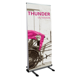 Thunder Retractable Outdoor Banner Stand - 2-Sided, 33.5" Wide