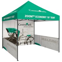 Zoom 10ft. PopUp Tent Kit - Printed Canopy, Full Wall, 2 Half Walls